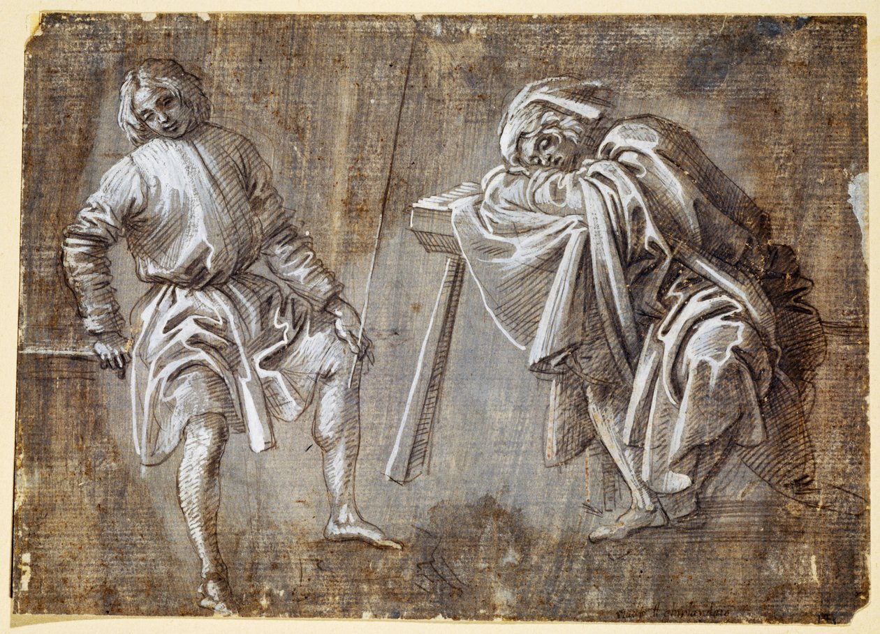 Kaksi istuvaa hahmoa tekijältä Filippino Lippi