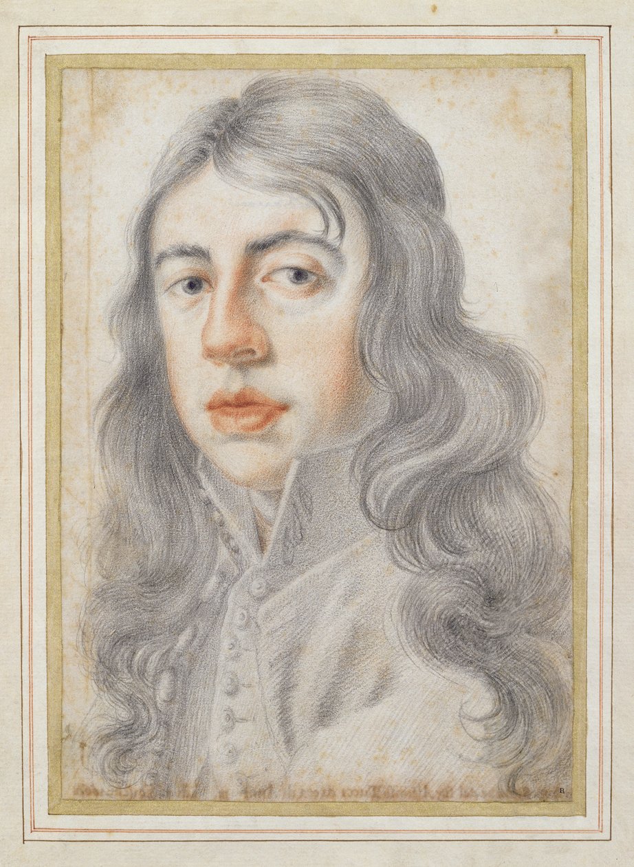 Signor Alfonso Tuccin muotokuva Signor Simonesta, 1660 (kynä ja punainen liitu paperille) tekijältä Filippo Baldinucci