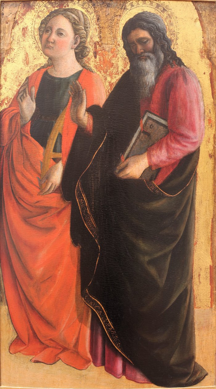 Pyhä Katariina ja pyhä evankelista tekijältä Fra Filippo Lippi