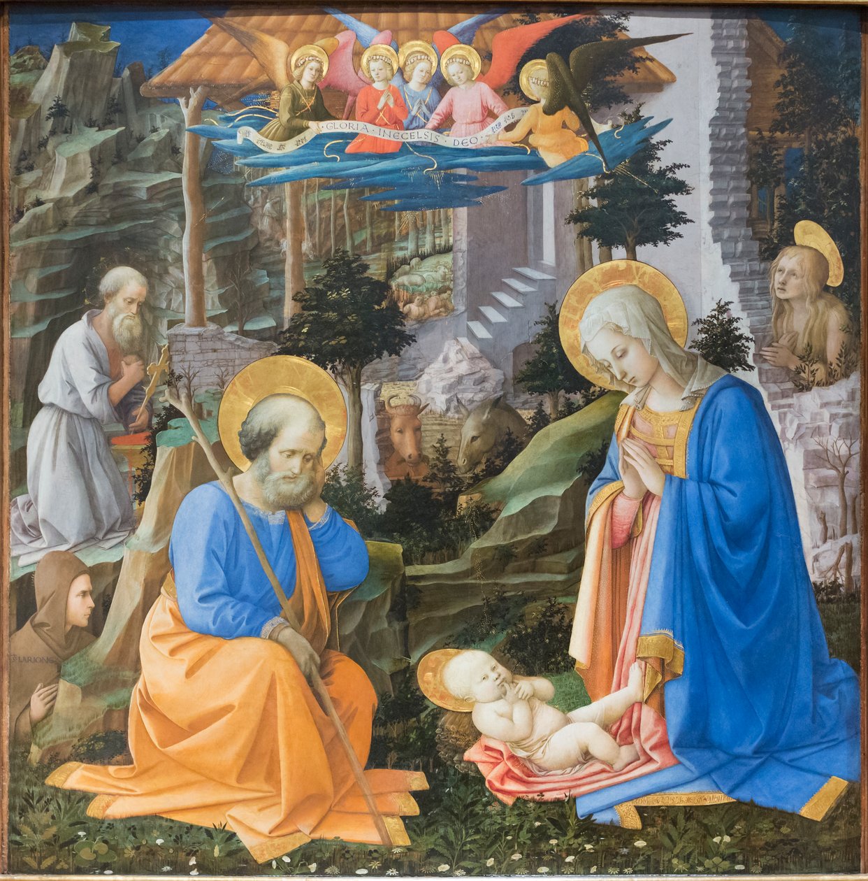 Kristus-lapsen palvonta pyhien ja enkelien kanssa tekijältä Filippo Lippi