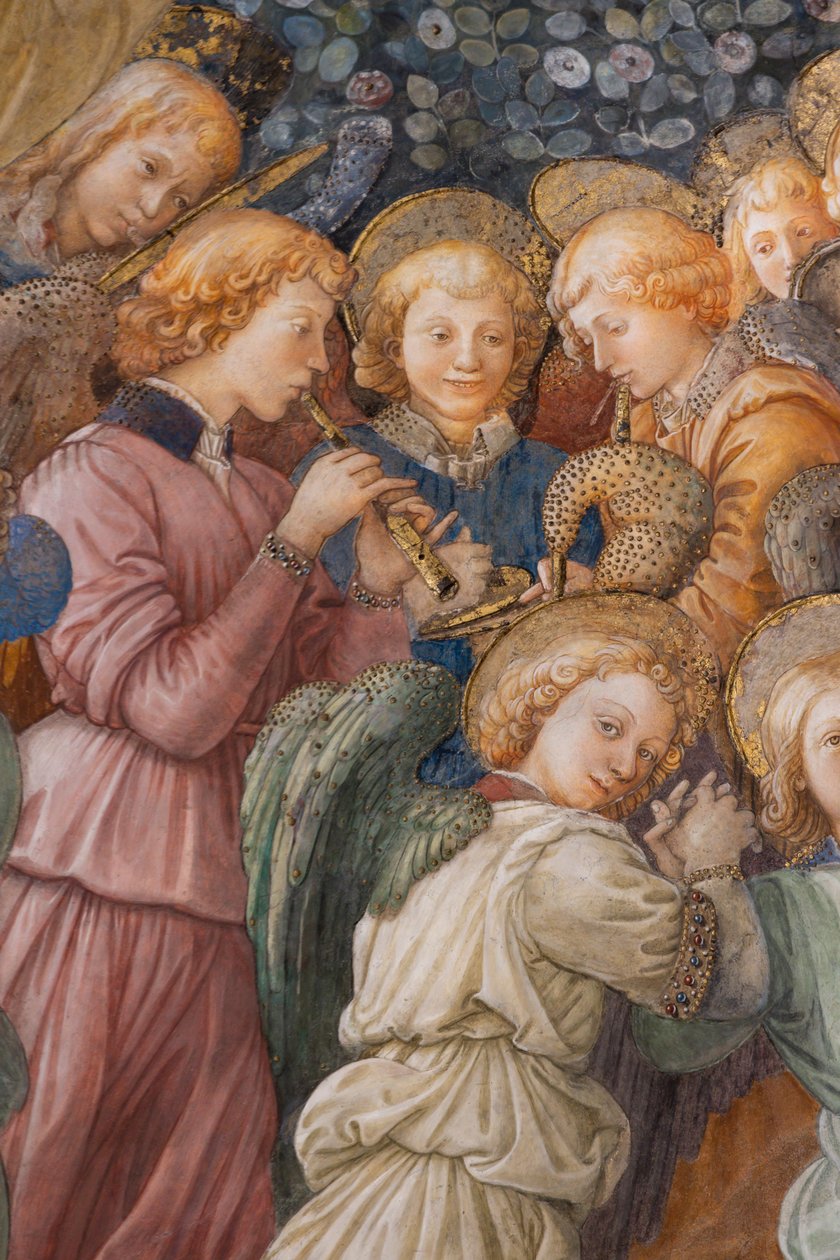 Enkeli, Marian kruunaamisen yksityiskohta tekijältä Filippo Lippi