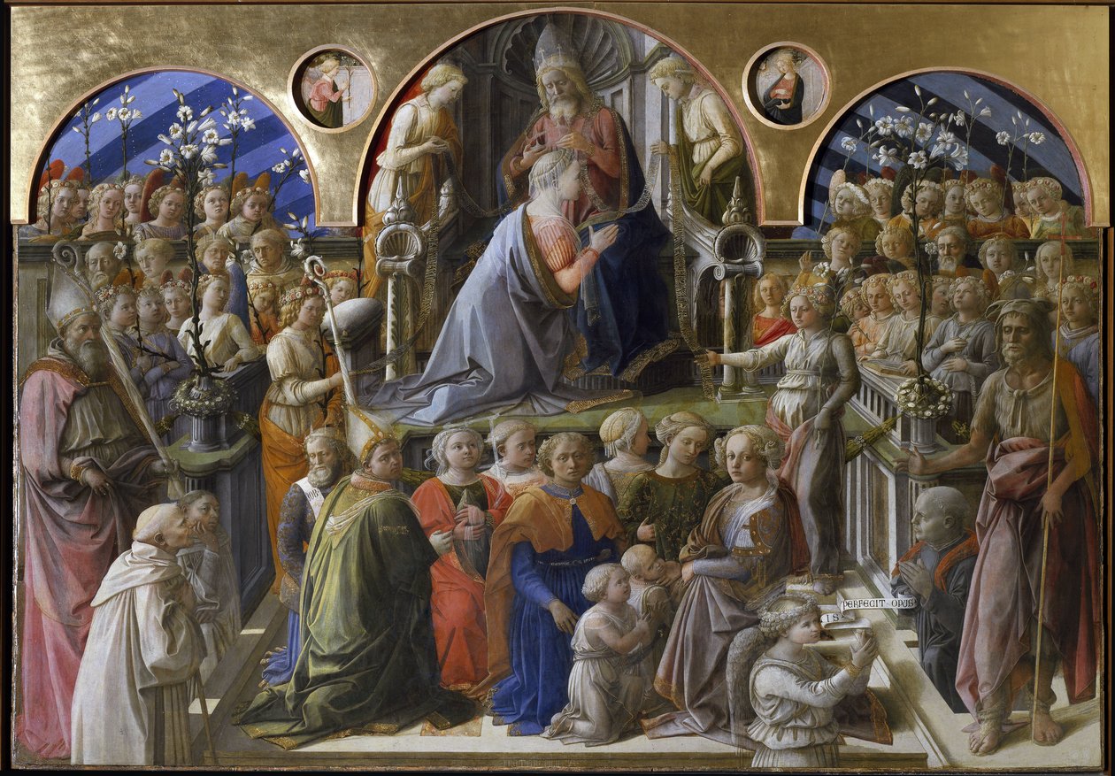 Neitsyen kruunaus (1441-1447, tempera puulla) tekijältä Filippo Lippi