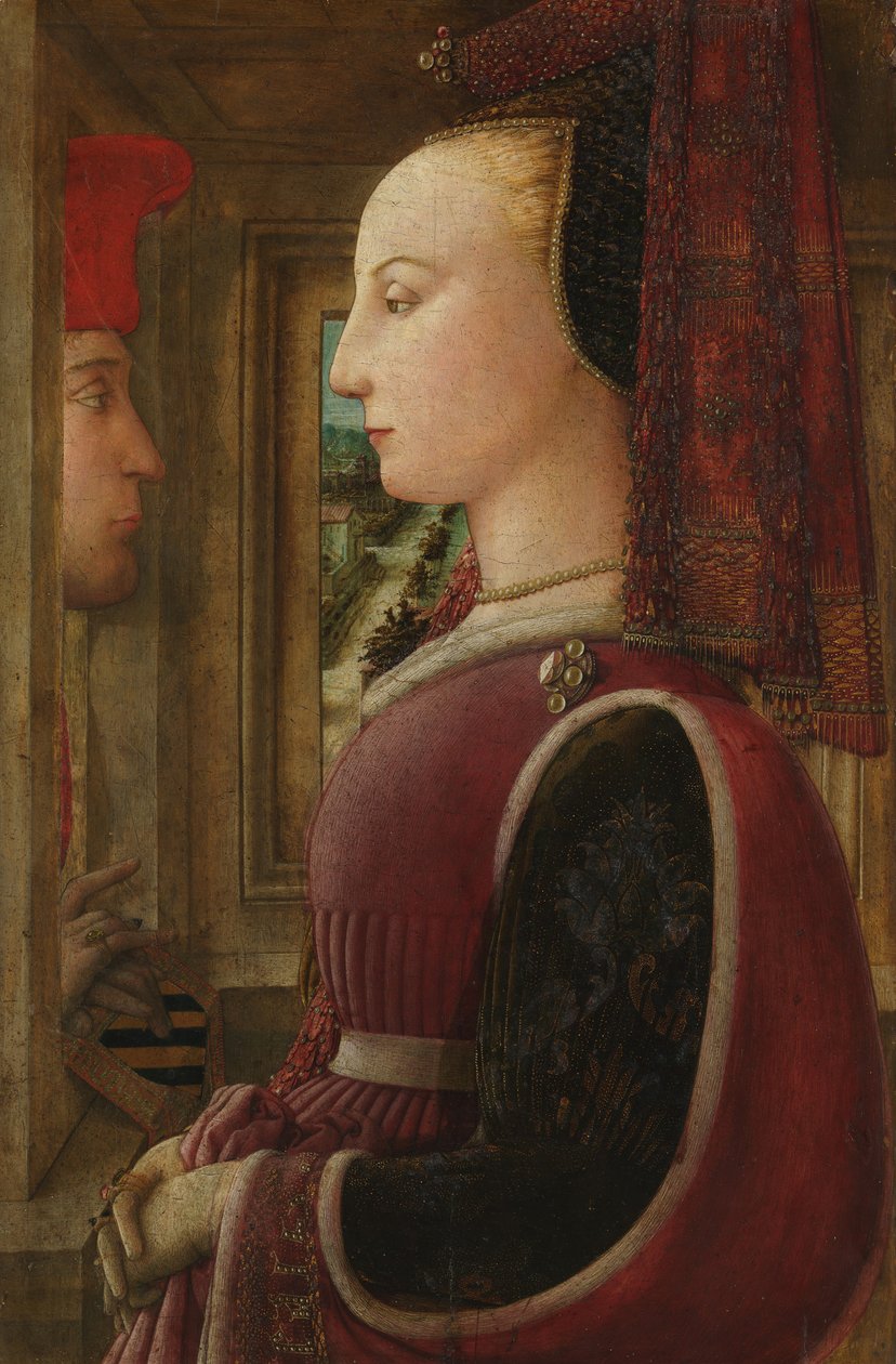 Muotokuva naisesta miehen kanssa kaapissa, n. 1440. tekijältä Fra Filippo Lippi