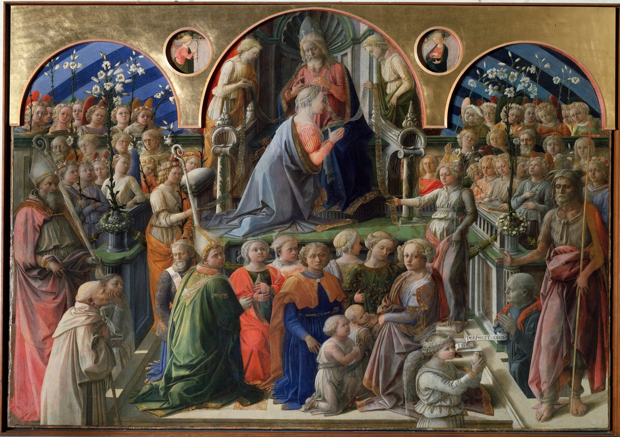 Neitsyt kruunaus - tempera paneelissa tekijältä Filippo Lippi