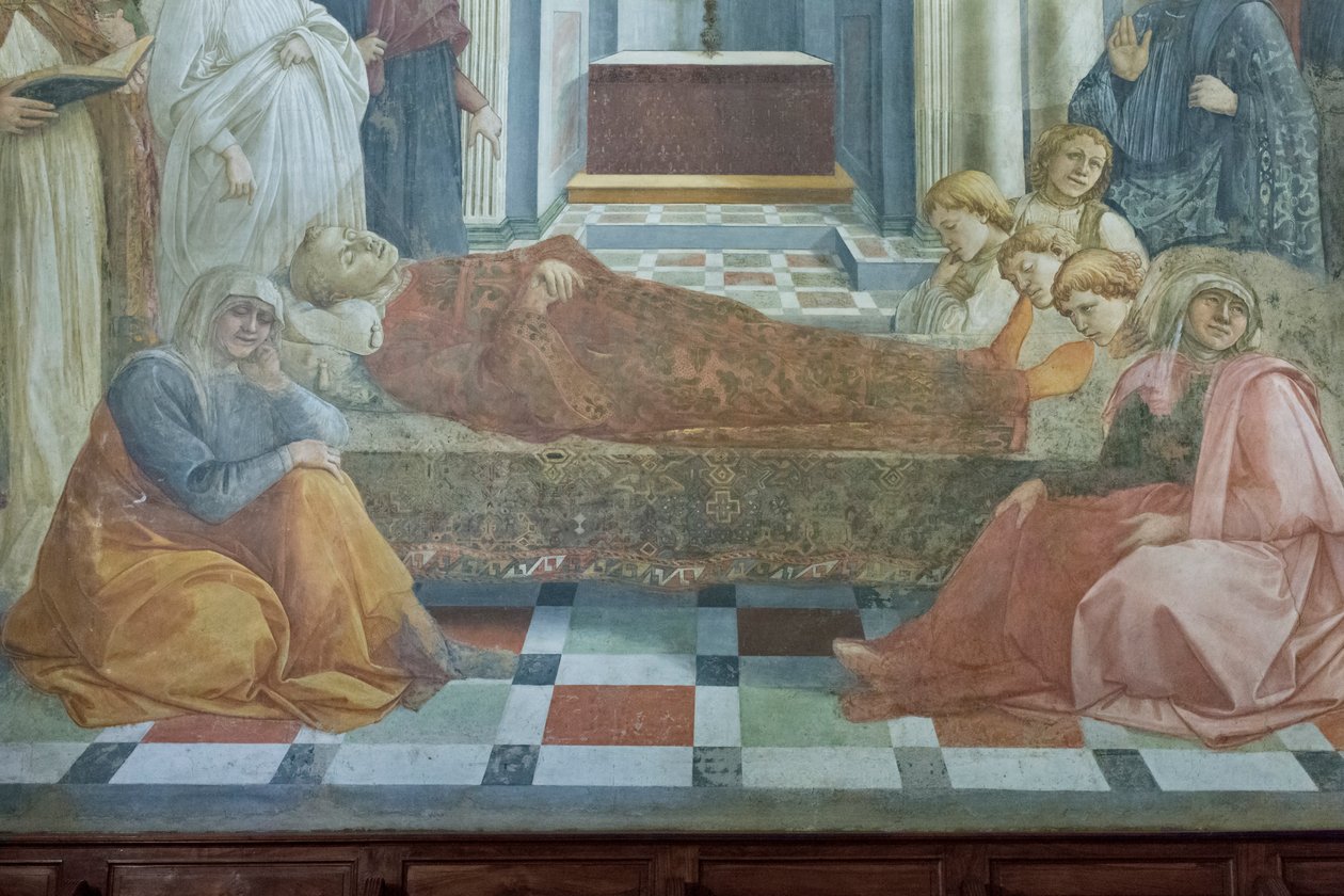 Pyhän Tapanin hautajaiset, yksityiskohta tekijältä Filippo Lippi