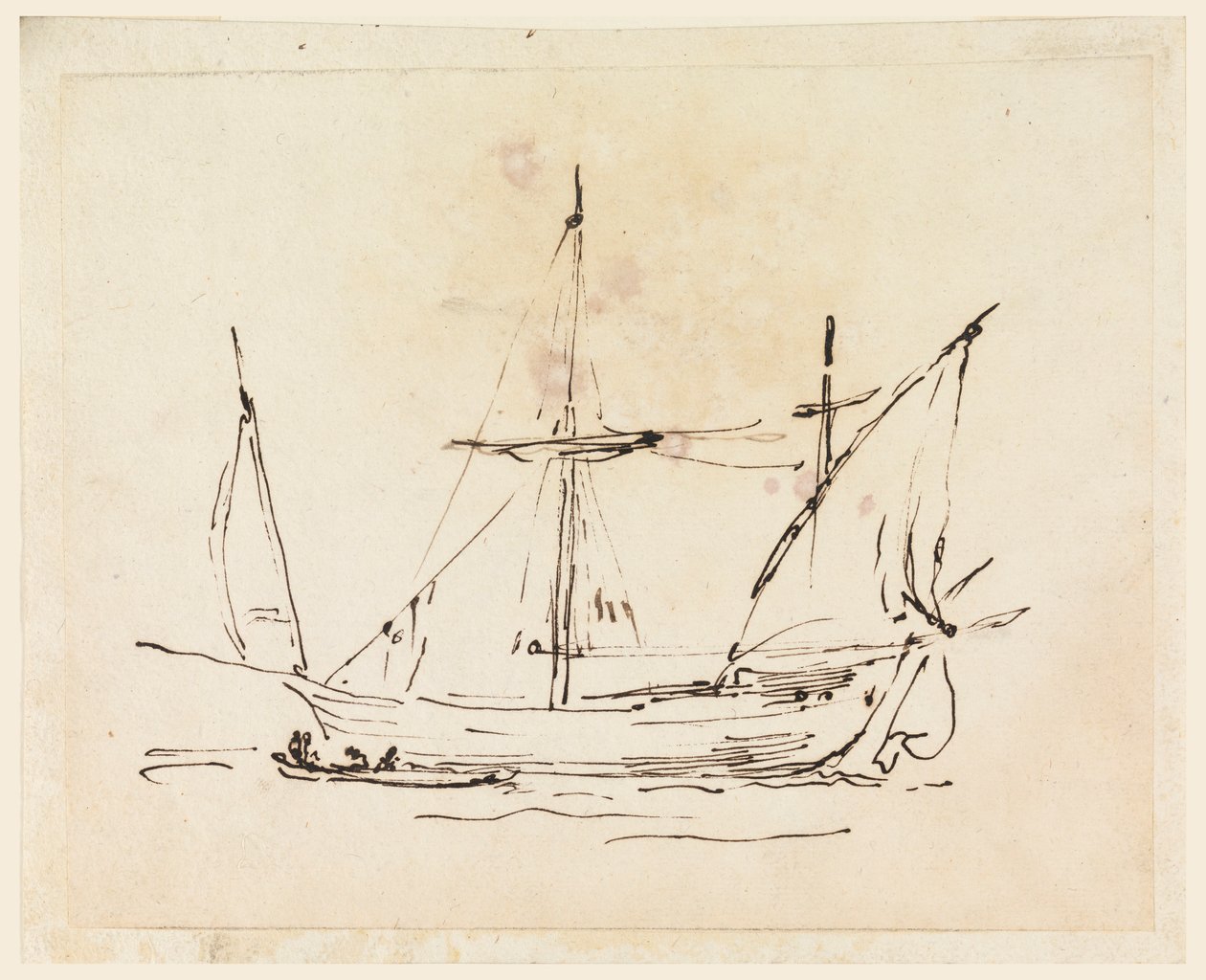 Piirustus, Purjelaiva, 1770-1800 tekijältä Filippo Marchionni