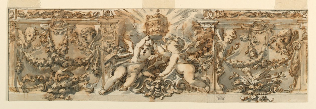 Piirustus, friisin koristelu, n. 1770. tekijältä Filippo Marchionni