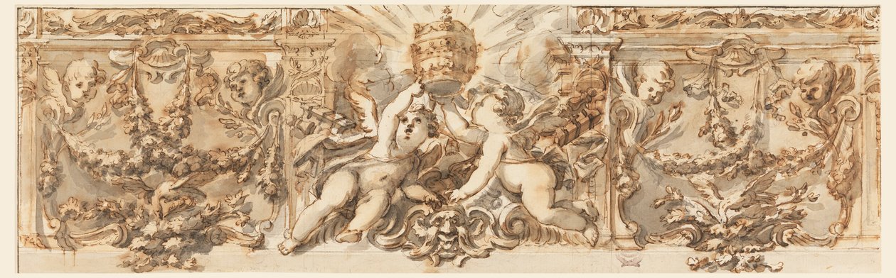 Piirustus, friisin koristelu, n. 1770. tekijältä Filippo Marchionni