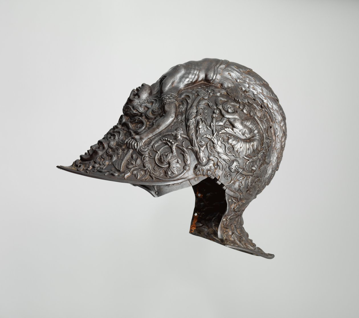 Burgonet, 1543 (teräs, kulta, tekstiili) tekijältä Filippo Negroli