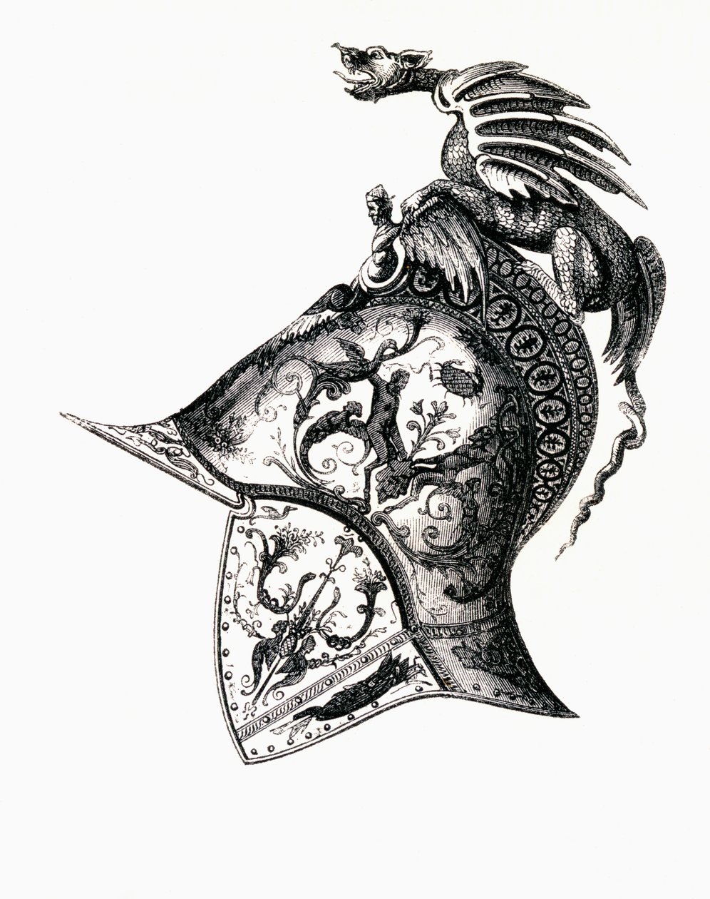 Ranskan kuningas Fransiskus I:n damassiinikypärä, 1855. tekijältä Filippo Negroli