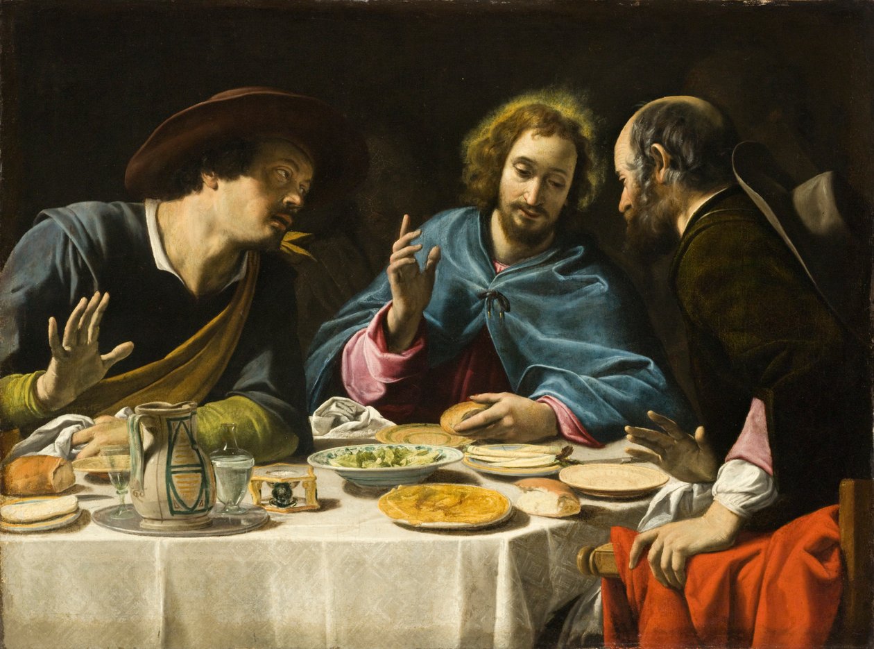 Ellallinen Emmauksessa, n. 1625 (öljy kankaalle) tekijältä Filippo Tarchiani