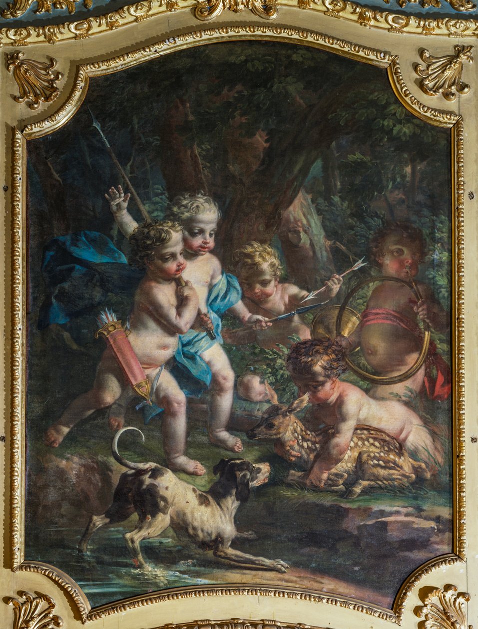 Kerubeja kuvaava koristetaulu, Stupinigin metsästyspalatsi, Filippo Juvarra (1678-1736) tekijältä Filippo or Juvara Juvarra