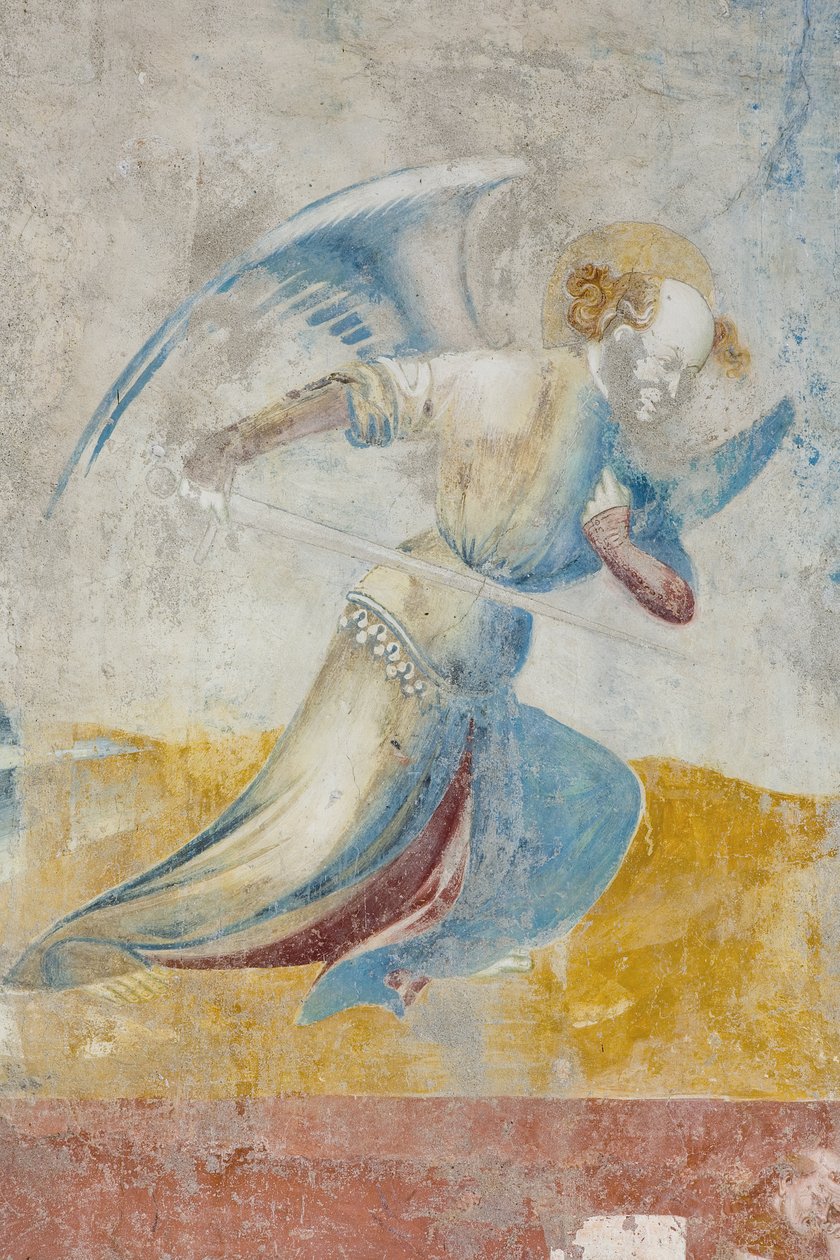 Enkeli, yksityiskohta viimeisestä tuomiosta, n. 1400 (yksityiskohta 3496201) tekijältä Filippolo de and Veris da Milano Veris da Milano