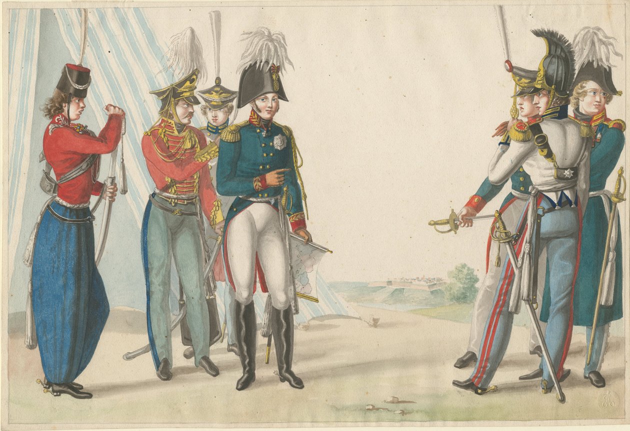 Tsaari Aleksanteri I ja venäläiset upseerit, 1815 tekijältä Finert
