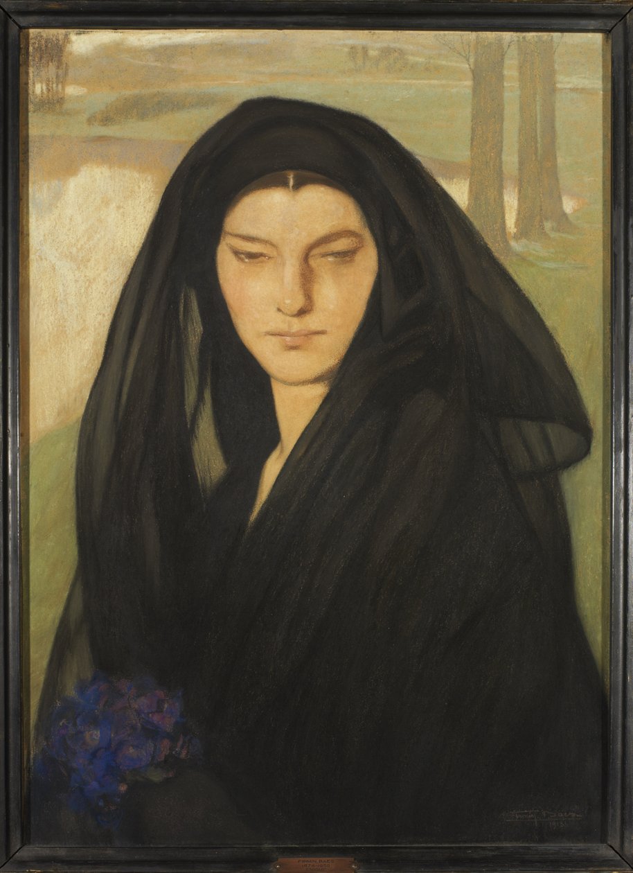 Enigme, 1915 värillinen liitu paperille. tekijältä Firmin Baes