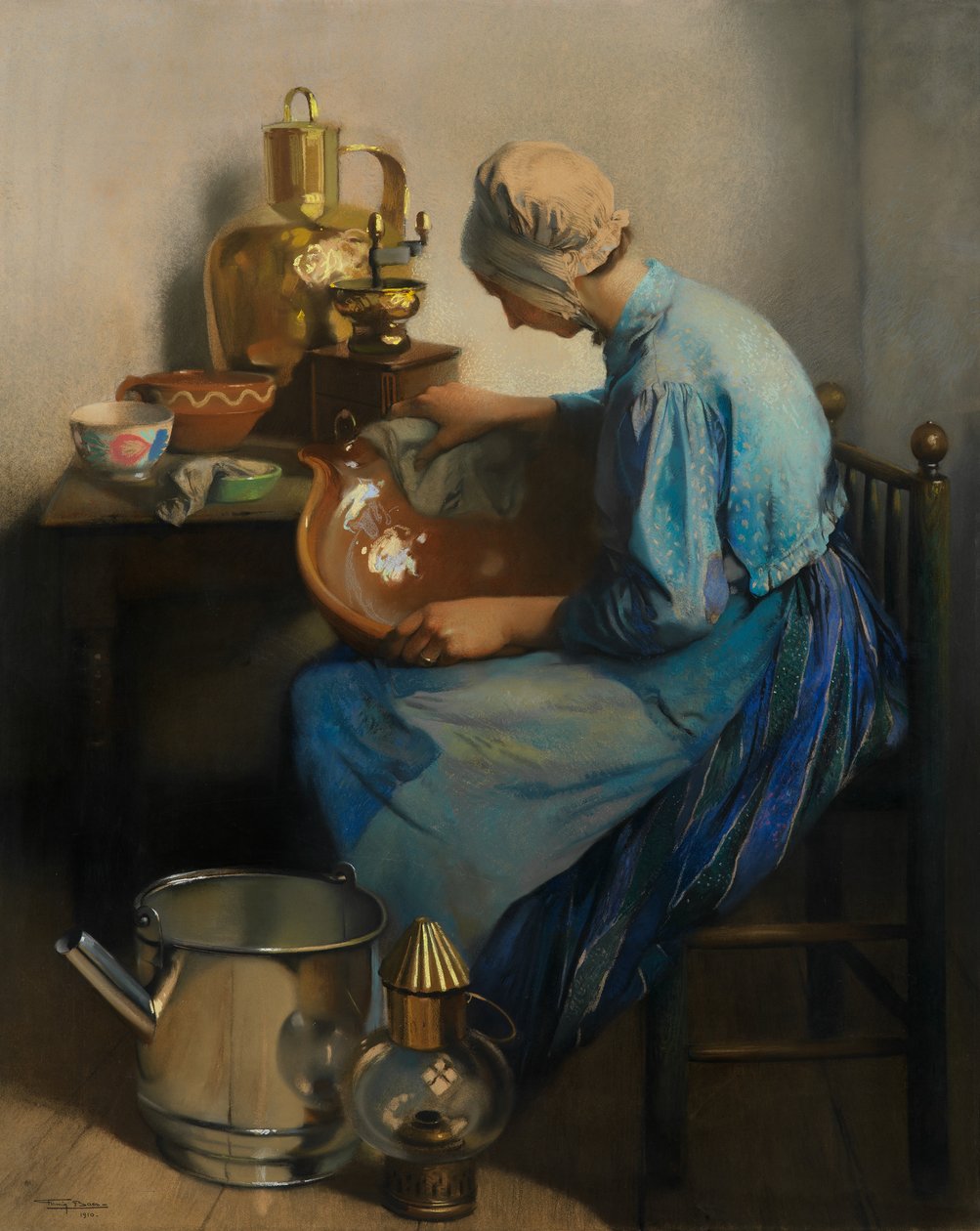 Siivooja (öljy kankaalle) tekijältä Firmin Baes