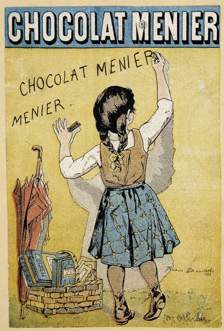 Mainonta suklaalle ”” Menier”, 1800-luvun loppu tekijältä Firmin Bouisset
