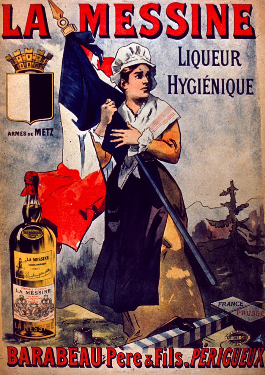 La Messine Liqueur Hygienique -mainos (värilitro) tekijältä Firmin Bouisset