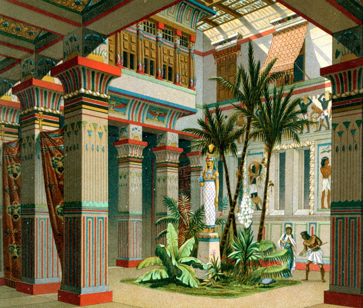 Muinaisen Egyptin palatsin sisustus, 1888 tekijältä Firmin Didot