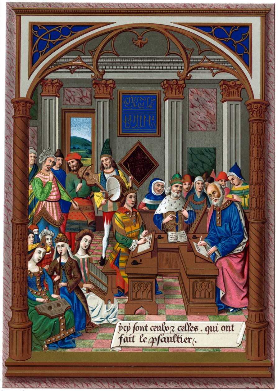 "Kuningas Rene ja hänen musiikkipihansa", 1400-luku, 1870. tekijältä Firmin Didot and Co