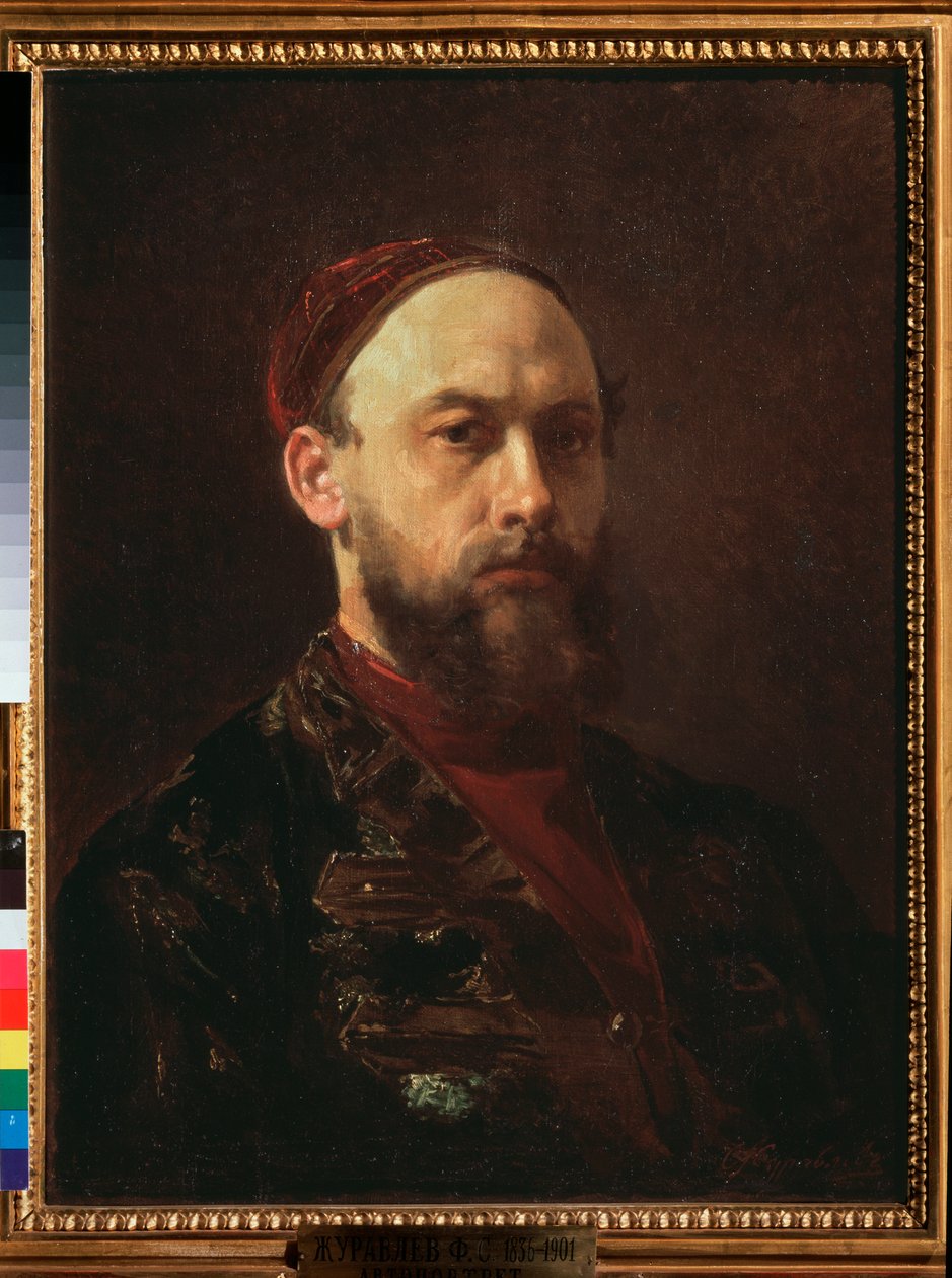 Autoportrait (omamuotokuva) - Firs Sergeevich Zhuravlev (1836-1901) maalaus, öljy kankaalle, venäläinen taide 1800-luvulla - Valtion Tretjakovin galleria, Moskova tekijältä Firs Sergeevich Zhuravlev
