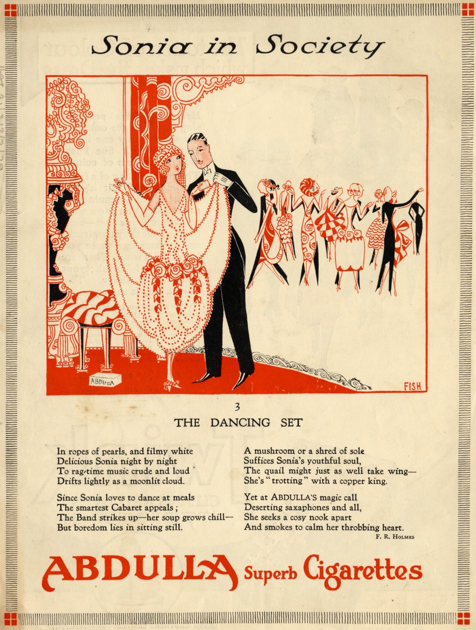 Abdulla-savukkeet, 1920-luku tekijältä Fish