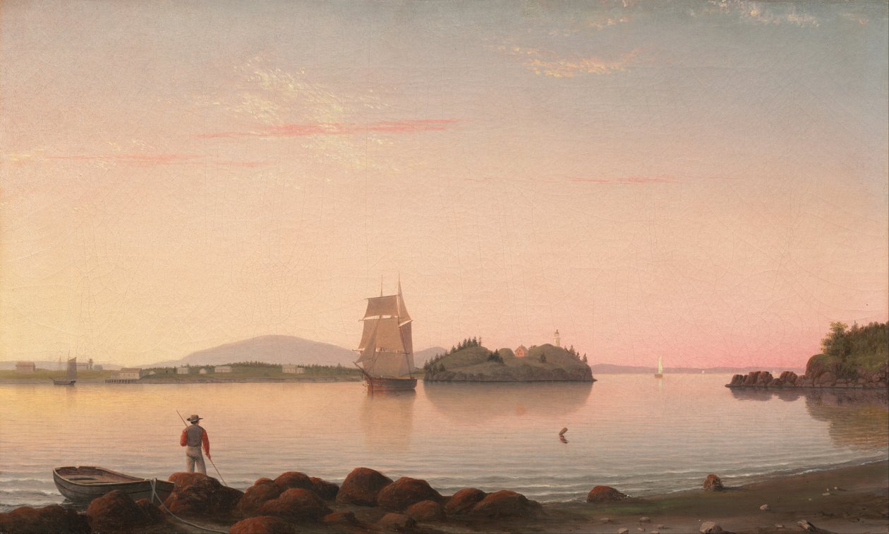 Pöllöpää, Penobscot Bay, Maine tekijältä Fitz Henry Lane