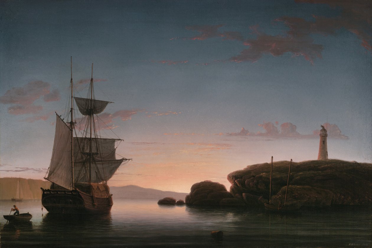 Camdenin majakka, Maine, 1851 tekijältä Fitz Henry Lane