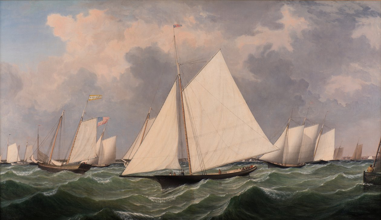New Yorkin purjehdusseuran regatta, 1856 tekijältä Fitz Henry Lane