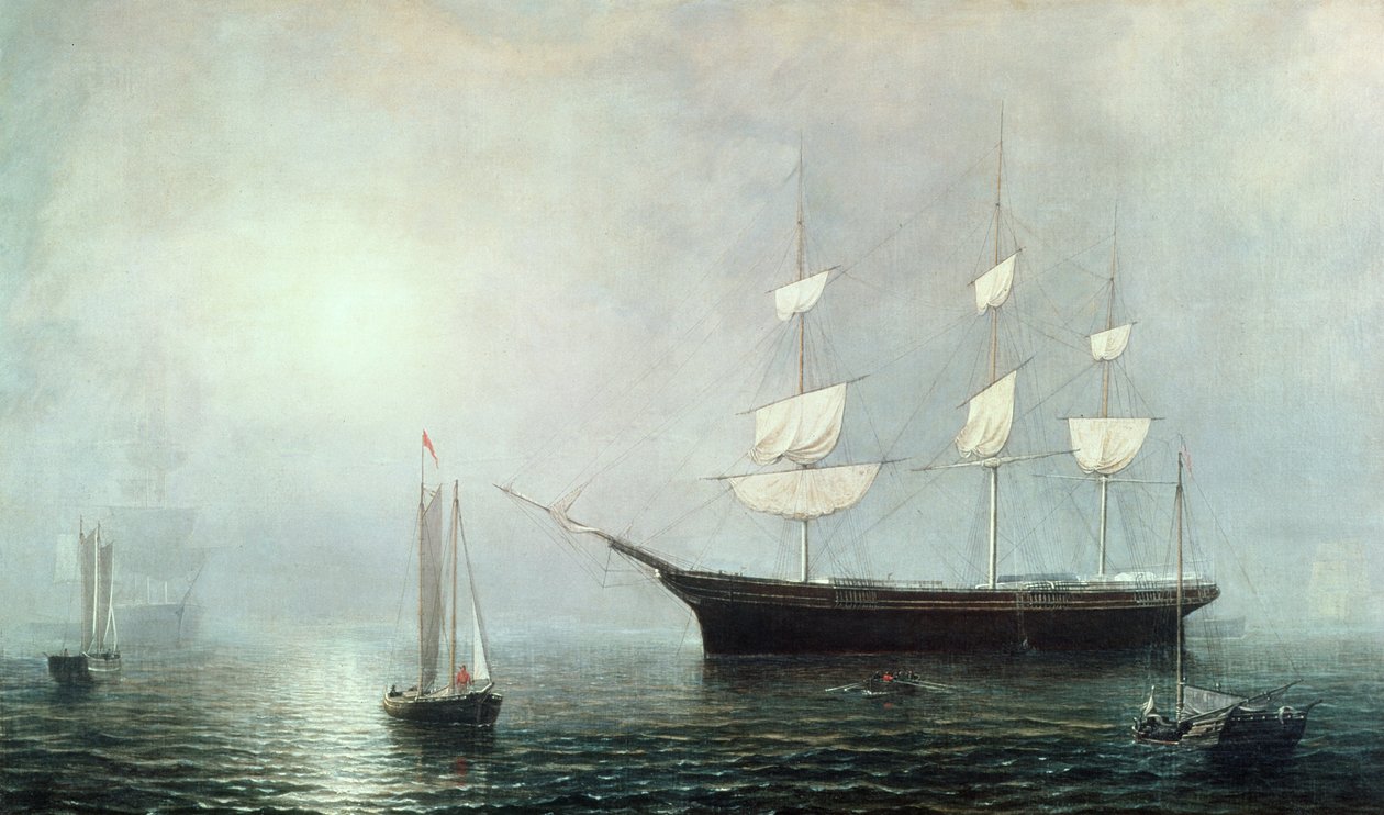 Laiva Starlight, noin 1860 (öljy kankaalle) tekijältä Fitz Henry Lane