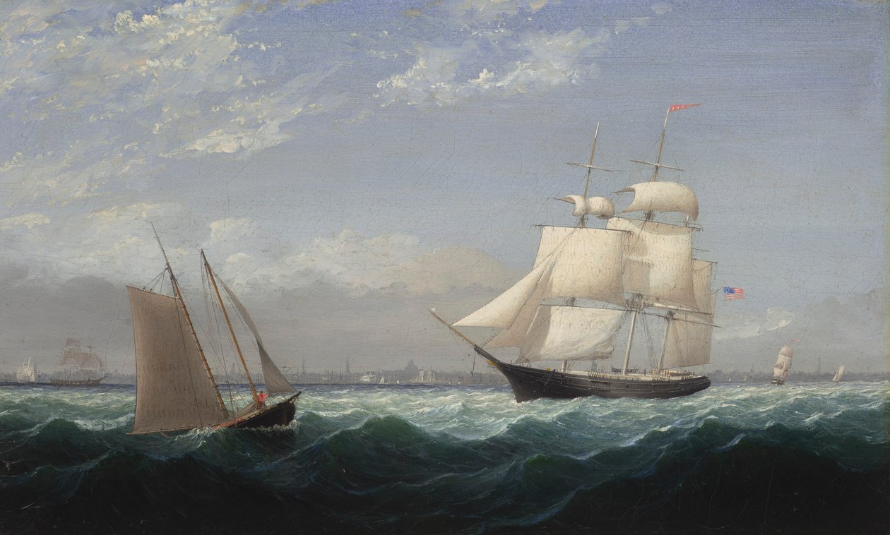 Laivat Bostonin satamassa tekijältä Fitz Henry Lane