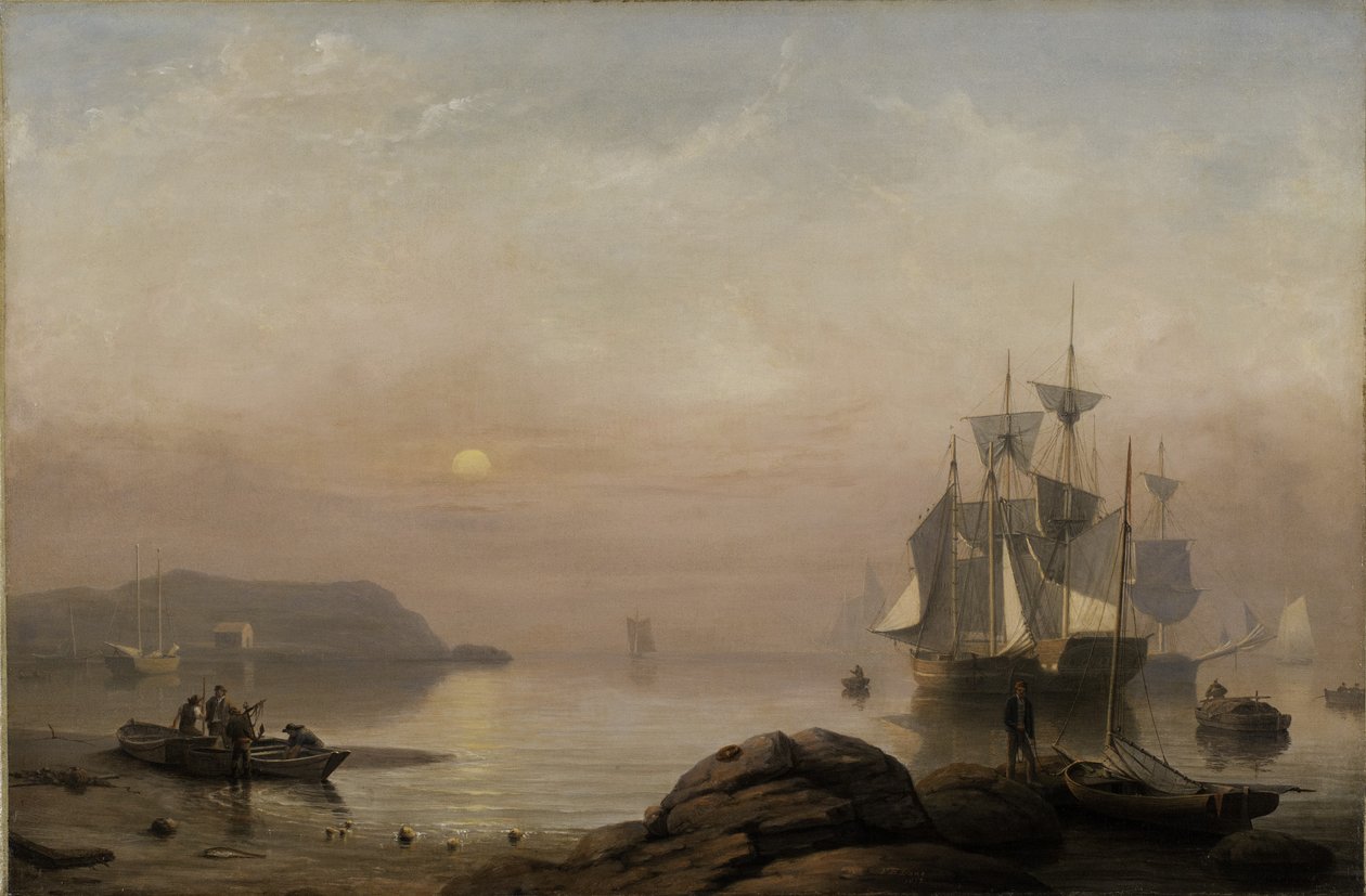 Auringonnousu sumun läpi, 1852 tekijältä Fitz Henry Lane