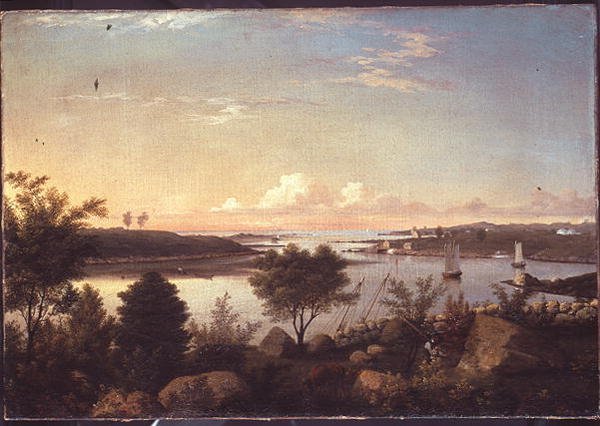 Annisquam-joki päin Ipswich Baytä (öljyä aluksella) tekijältä Fitz Henry Lane
