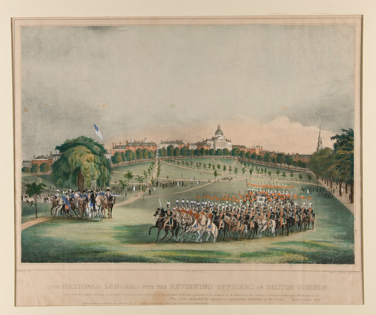 National Lancers ja Boston Commonin tarkastusvirkailijat tekijältä Fitz Henry Lane