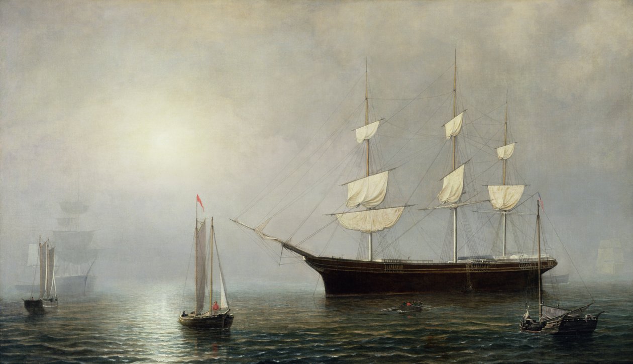 The Ship Starlight, n.1860 (öljy kankaalle) tekijältä Fitz Henry Lane
