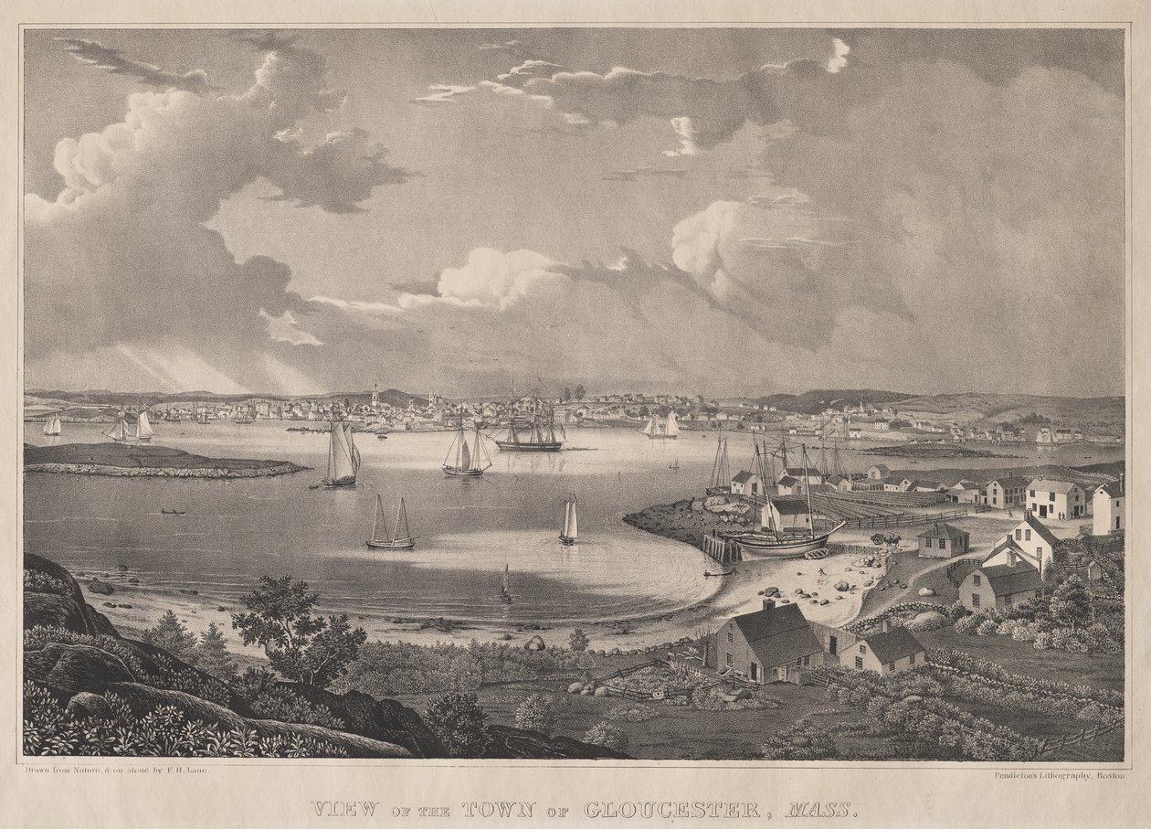 Näkymä Gloucesterin kaupunkiin, Mass. tekijältä Fitz Henry Lane