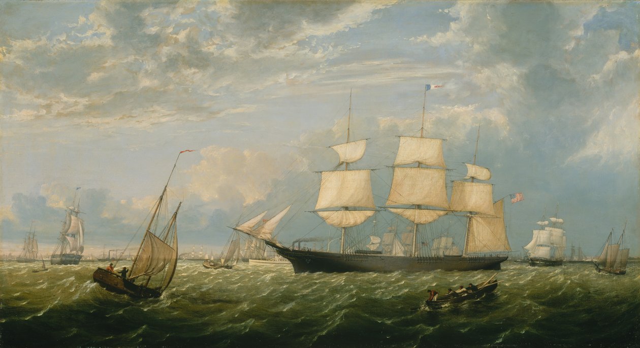 Golden State saapuu New Yorkin satamaan, 1854. tekijältä Fitz Hugh Lane