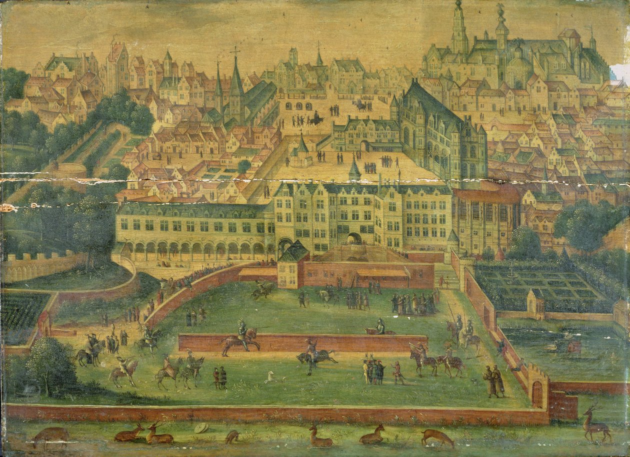 Näkymä Brysselin kuninkaalliselle palatsille tekijältä Flemish School