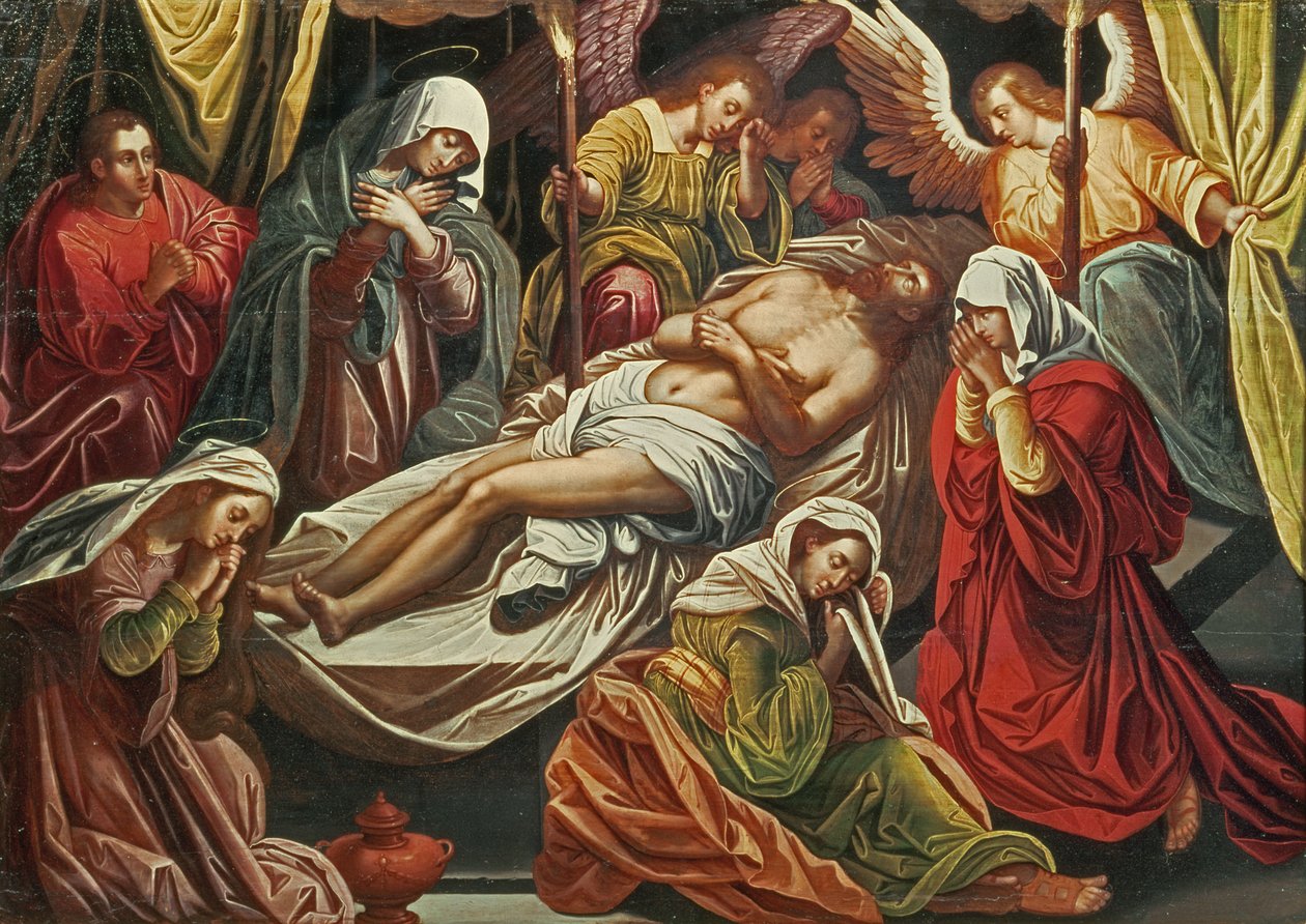 Kristuksen hautaaminen, Villabranca (paneeli) tekijältä Flemish School