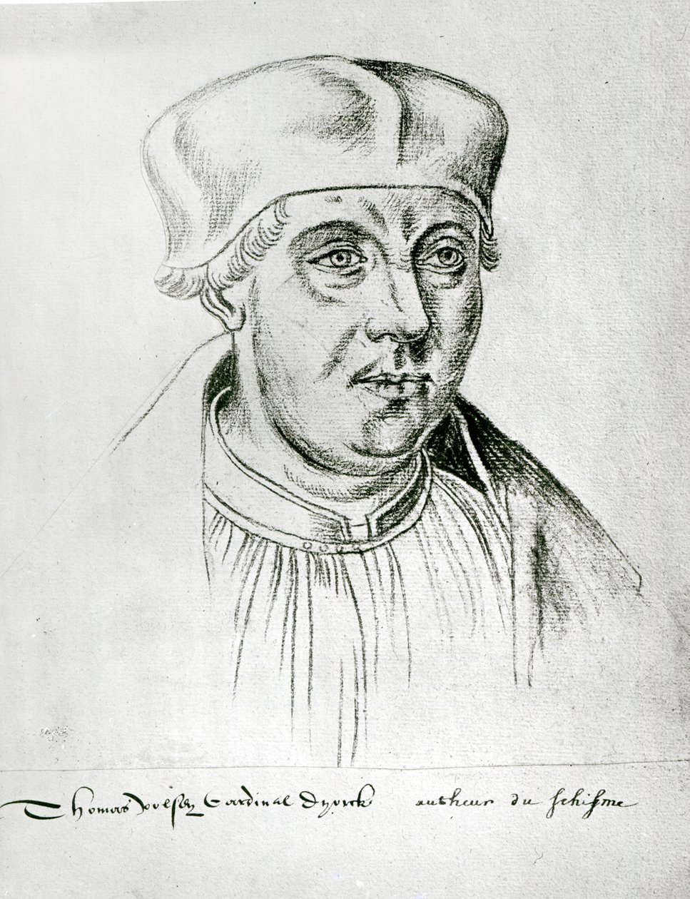 Ms 266 f.257 Thomas Wolseyn, Yorkin kardinaalin muotokuva Recueil d