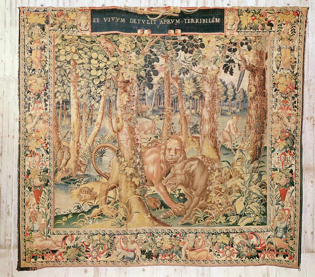 Erymanthian villisika, vuoden 1528 jälkeen (kuvakudos) tekijältä Flemish School