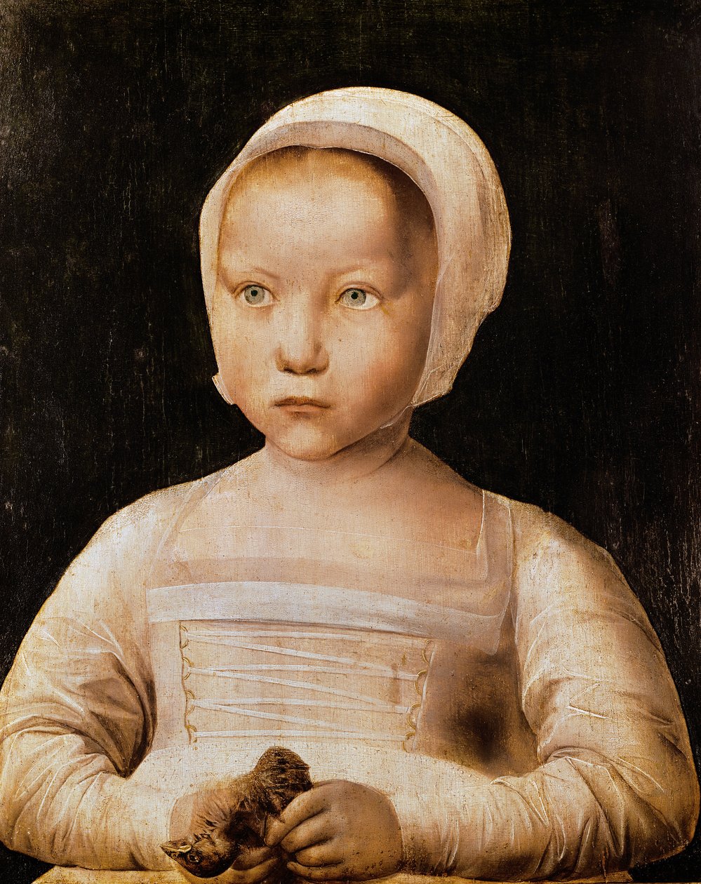 Nuori tyttö kuolleen linnun kanssa, n. 1500-25 tekijältä Flemish School