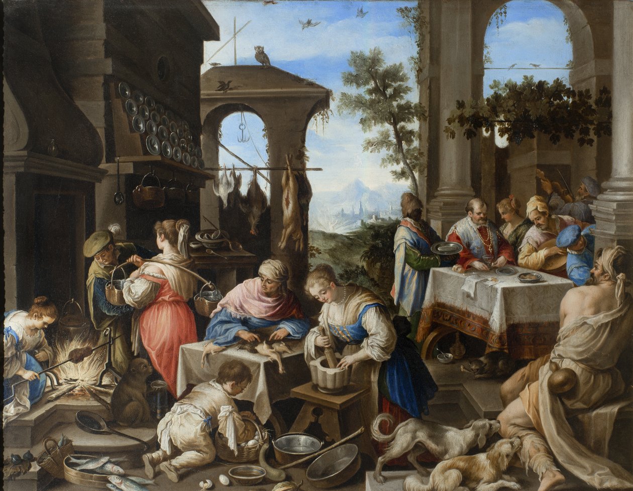 Rikkaan Epulonen juhla, 1600-25 tekijältä Flemish School
