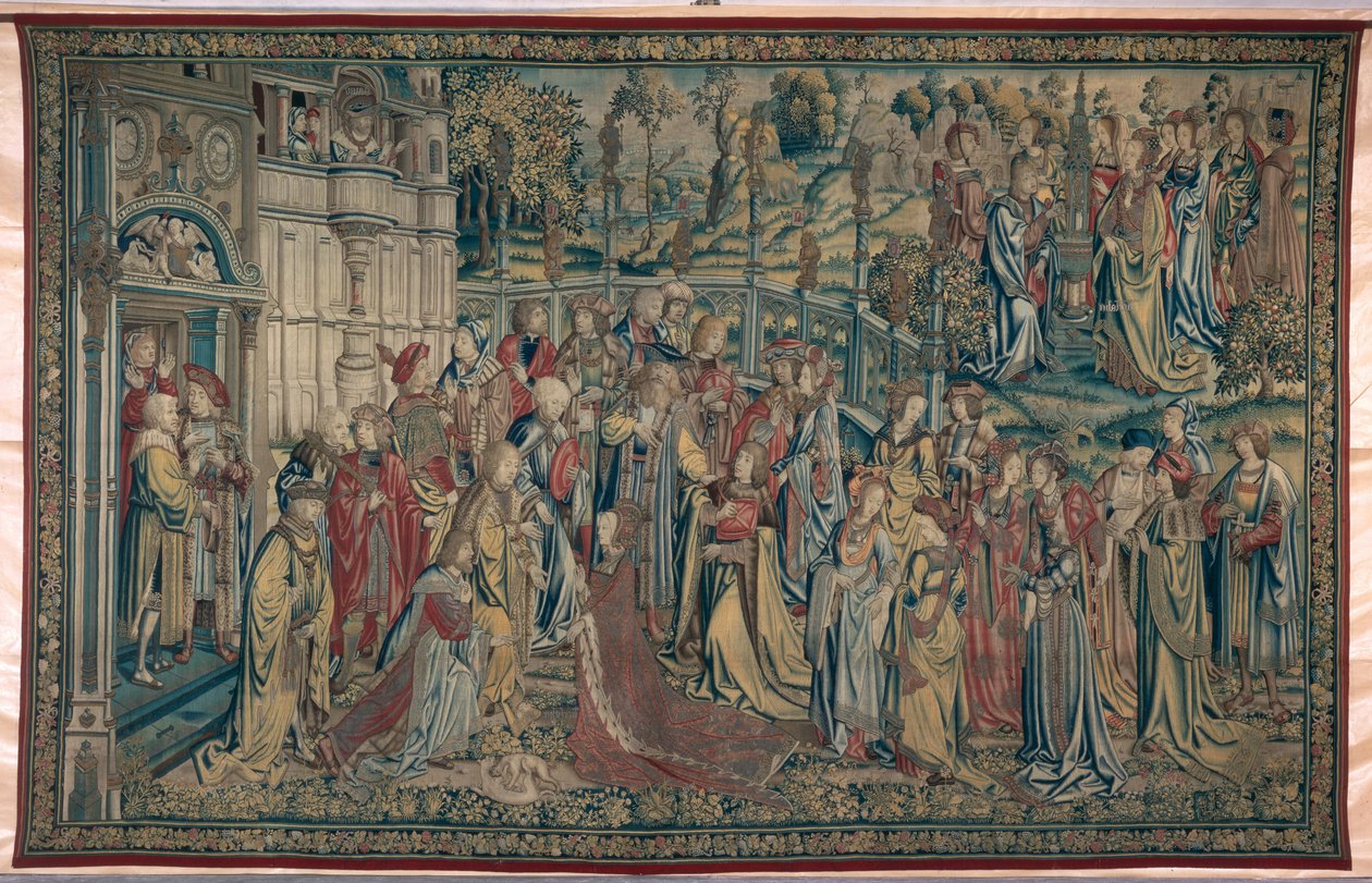 Batseba määräsi palatsiin, Daavidin ja Batseban kuvakudos, n. 1510-15 tekijältä Flemish School