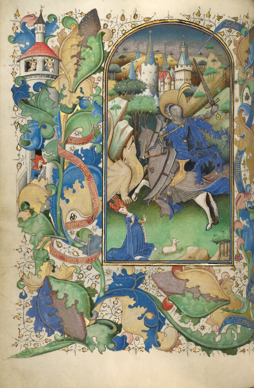 Tuntikirja, 1450-55 (tempera, lehtikulta ja muste pergamentille) tekijältä Flemish School
