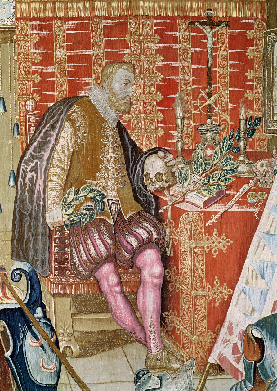 Charles V (1500-58) teoksesta The Tapestry of Charles Quint, n. 1630-40 (yksityiskohta) tekijältä Flemish School
