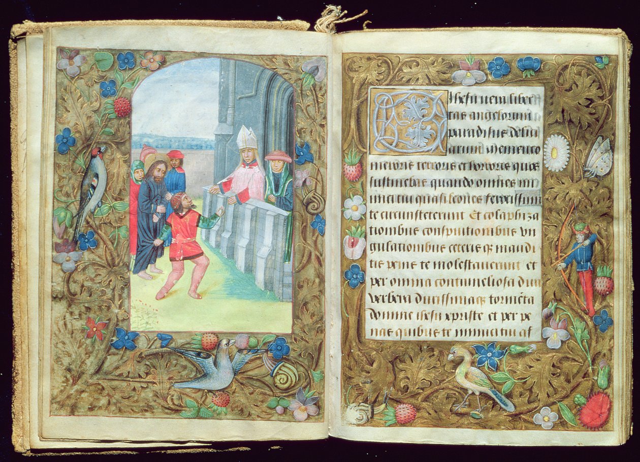 Kristus syytetty, miniatyyri Staffordin rukouskirjasta tekijältä Flemish School