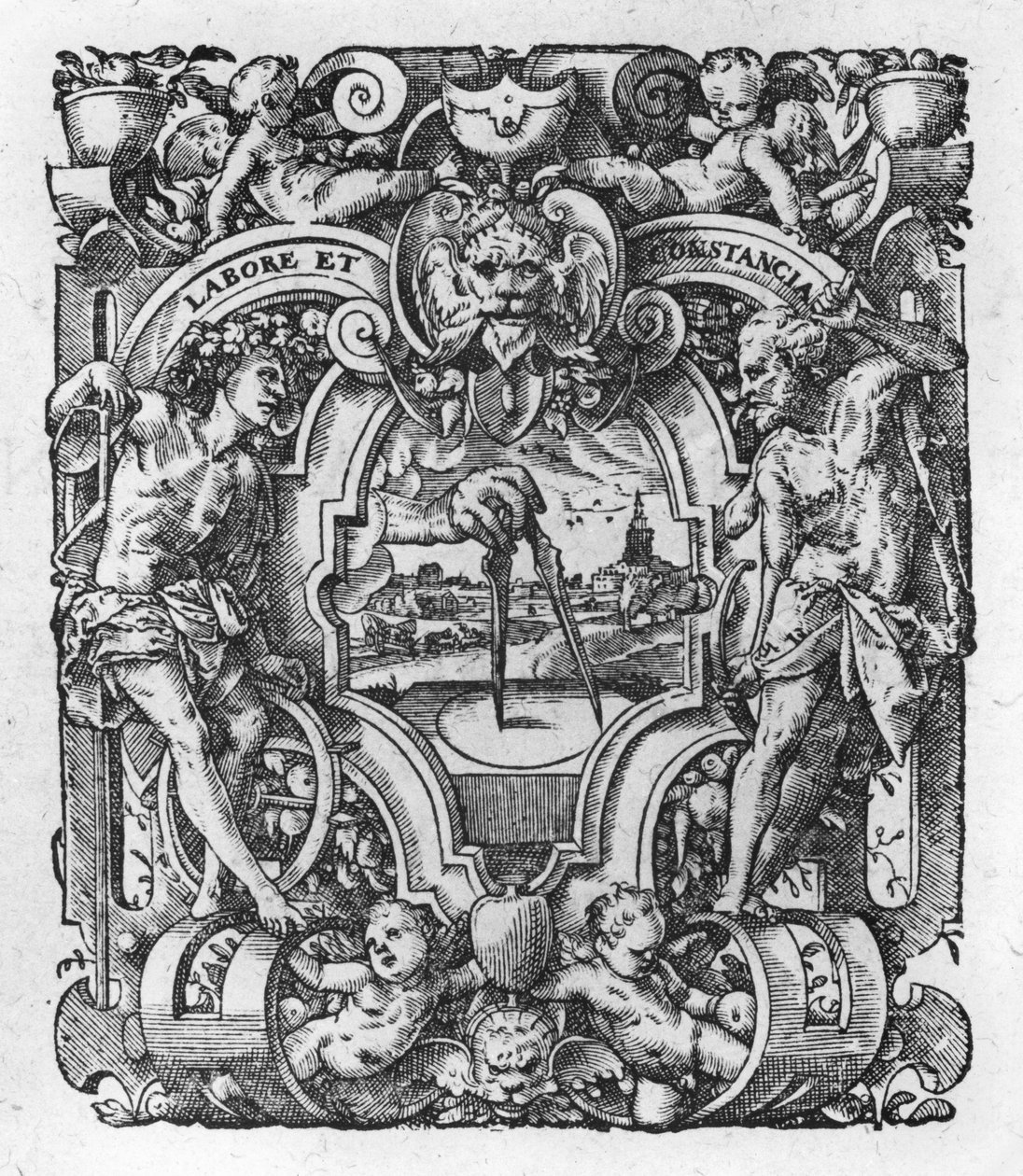 Christophe Plantinsin painomerkki, kuvitus teoksista Tacitus, 1607 tekijältä Flemish School