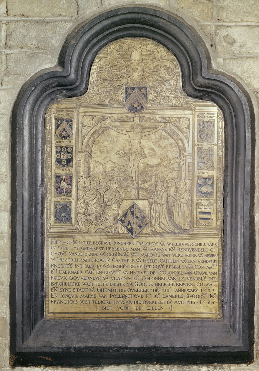 Francois van Wychhuusin epitafia, 1500-luvun loppu (messinki) tekijältä Flemish School