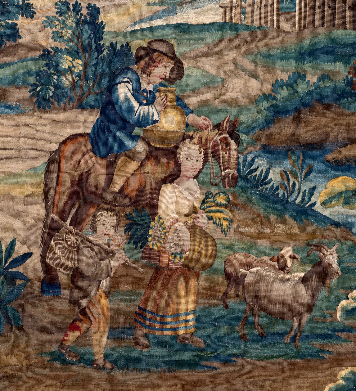Flanderin kuvakudos. 1700-luvun loppu. Kirkon omaisuus Sint-Walburgakerk Oudenaarde (Dekenij van de Sint-Walburga). tekijältä Flemish School